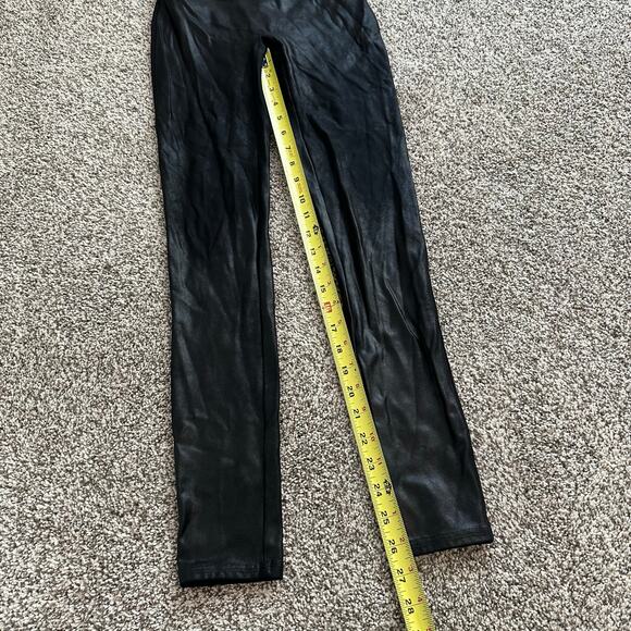 SPANX black faux leather leggings size M - Picture 9 of 11